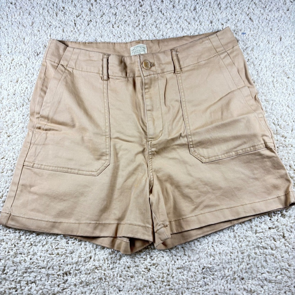 Telluride Clothing Company Khaki Cargo Shorts Women Sz14 Utility Pockets Button